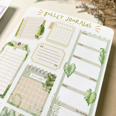 Tropical Leaves - Bullet journal essentials | Klistremerker