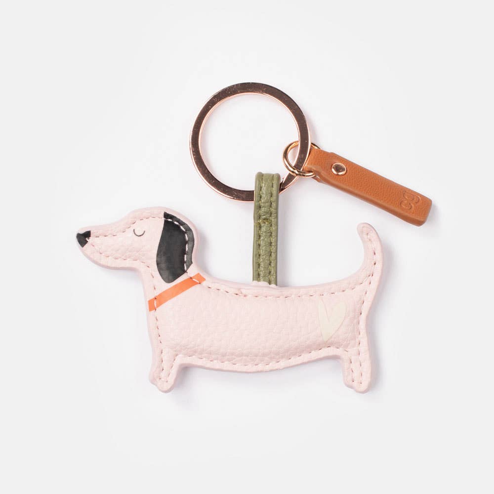 Nøkkelring - Sausage Dog (rosa)