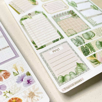 Tropical Leaves - Bullet journal essentials | Klistremerker